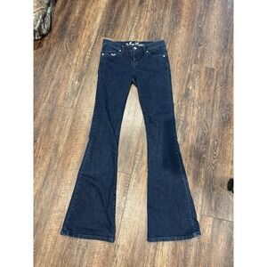Juicy Couture Women's Blue Jeans Low Rise Bell Flared Bottom Size 25 EUC
